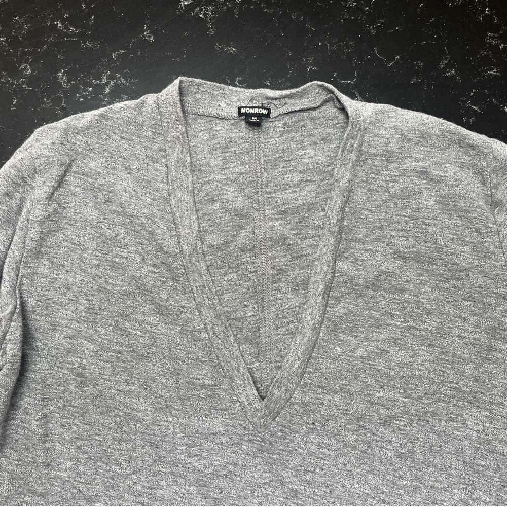 Monrow, Gray, Long Sleeve Tee - Picture 3 of 6